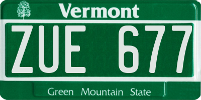 VT license plate ZUE677