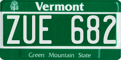 VT license plate ZUE682