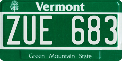 VT license plate ZUE683