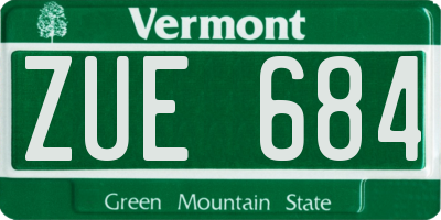 VT license plate ZUE684