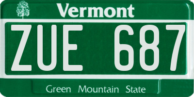 VT license plate ZUE687