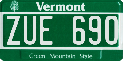 VT license plate ZUE690