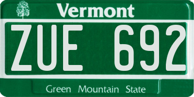 VT license plate ZUE692