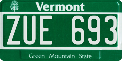 VT license plate ZUE693