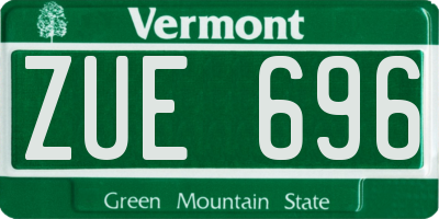VT license plate ZUE696