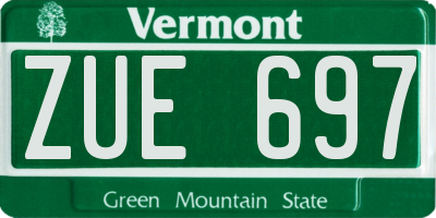 VT license plate ZUE697