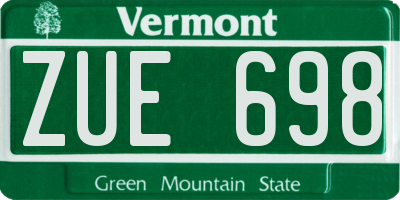 VT license plate ZUE698