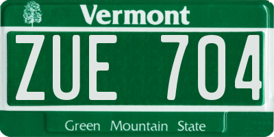 VT license plate ZUE704