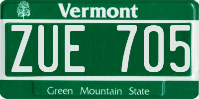 VT license plate ZUE705
