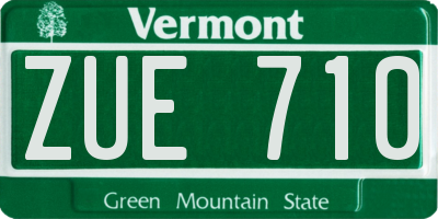 VT license plate ZUE710