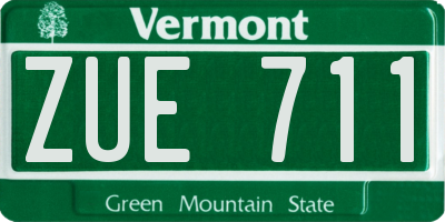 VT license plate ZUE711