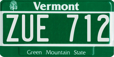 VT license plate ZUE712