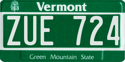 VT license plate ZUE724