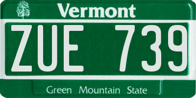 VT license plate ZUE739