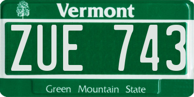 VT license plate ZUE743