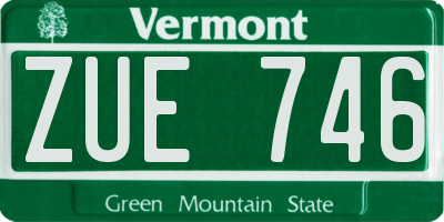 VT license plate ZUE746