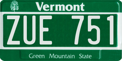 VT license plate ZUE751