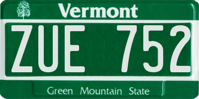 VT license plate ZUE752