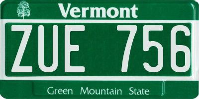 VT license plate ZUE756