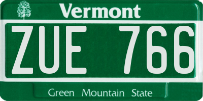 VT license plate ZUE766