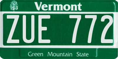 VT license plate ZUE772