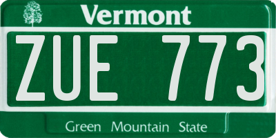 VT license plate ZUE773
