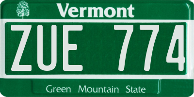 VT license plate ZUE774