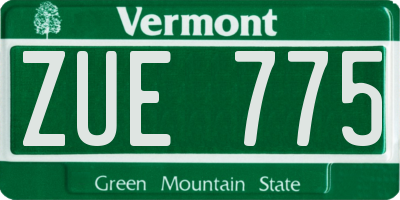VT license plate ZUE775