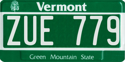 VT license plate ZUE779