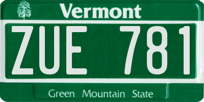 VT license plate ZUE781