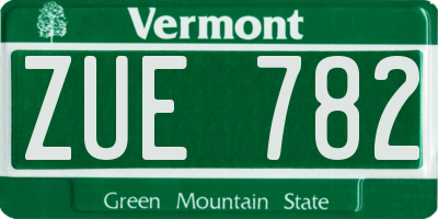 VT license plate ZUE782