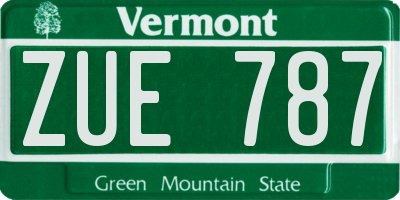 VT license plate ZUE787