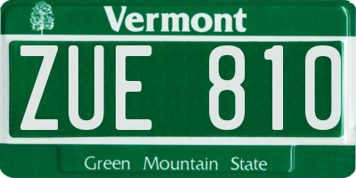 VT license plate ZUE810