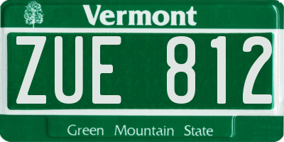 VT license plate ZUE812