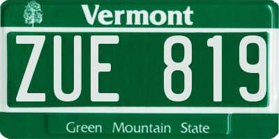VT license plate ZUE819