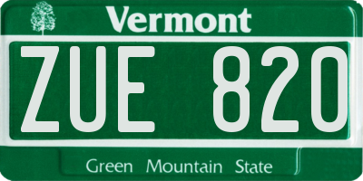 VT license plate ZUE820