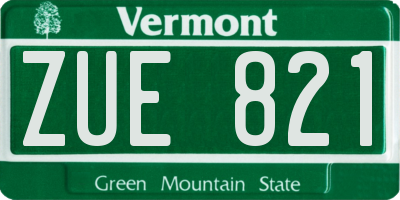 VT license plate ZUE821