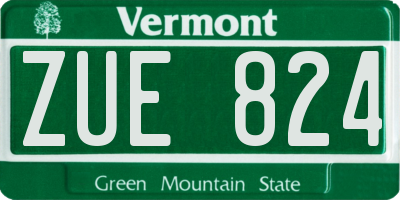 VT license plate ZUE824