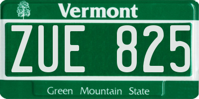 VT license plate ZUE825