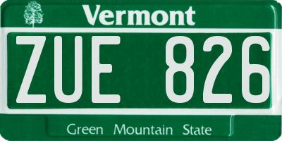 VT license plate ZUE826