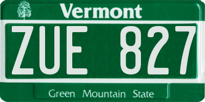 VT license plate ZUE827