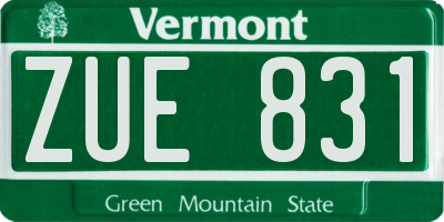 VT license plate ZUE831