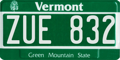 VT license plate ZUE832
