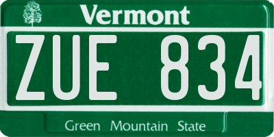 VT license plate ZUE834