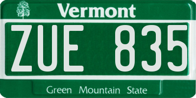 VT license plate ZUE835