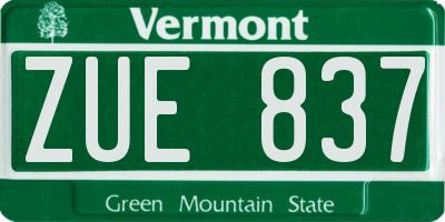 VT license plate ZUE837