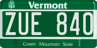 VT license plate ZUE840