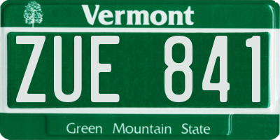 VT license plate ZUE841