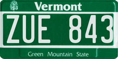 VT license plate ZUE843