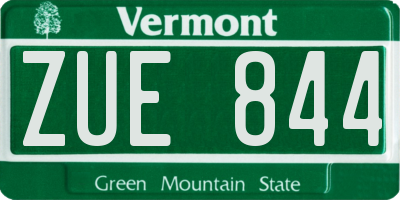 VT license plate ZUE844